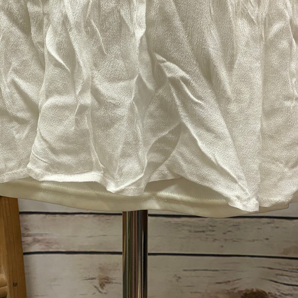 Flying Tomato Embroidered Mini Dress Small BoHo Sleeveless Ivory Ruffled Hem - Picture 7 of 12